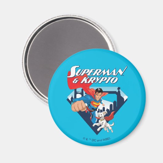Superman & Krypto Soar Magnet (Vorderseite/Rückseite)