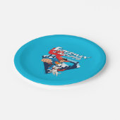 Superman & Krypto Soar Pappteller (Schrägansicht)