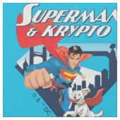 Superman & Krypto Soar Stoff (Nahaufnahme)