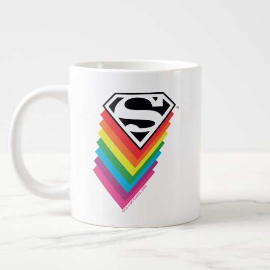 Superman Layered Rainbow Logo Jumbo-Tasse (Links)