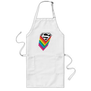 Superman Layered Rainbow Logo Lange Schürze