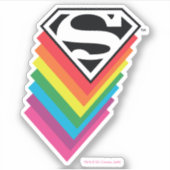 Superman Layered-Regenbogen-Logo Aufkleber (Vorderseite)