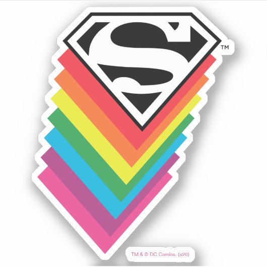 Superman Layered-Regenbogen-Logo Aufkleber (Vorderseite)