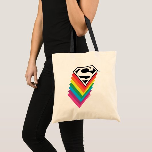 Superman Layered-Regenbogen-Logo Tragetasche (Vorderseite (Produkt))