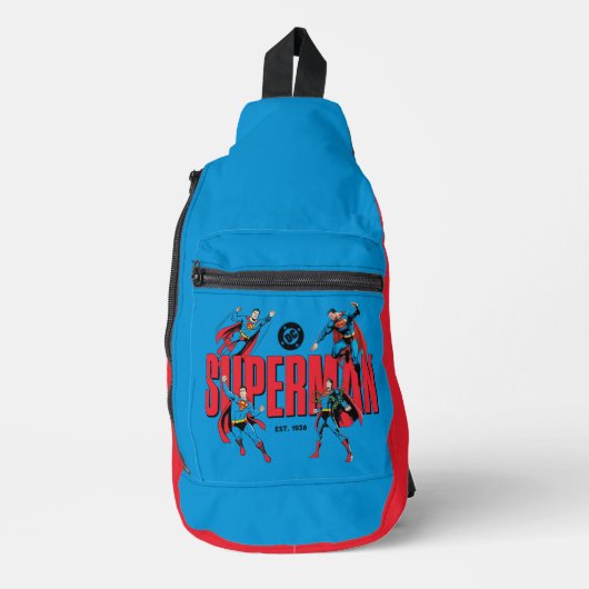 Superman Legenden Forever Grafik Crossbody Bag (Vorderseite)