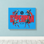 Superman Legenden Forever Grafik Leinwanddruck (Insitu (Holzboden))