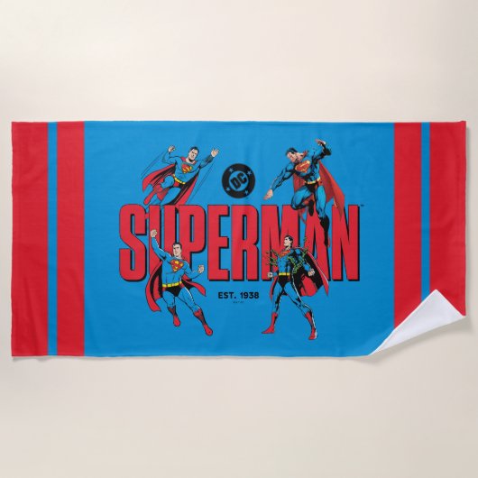 Superman Legenden Forever Grafik Strandtuch (Vorderseite)