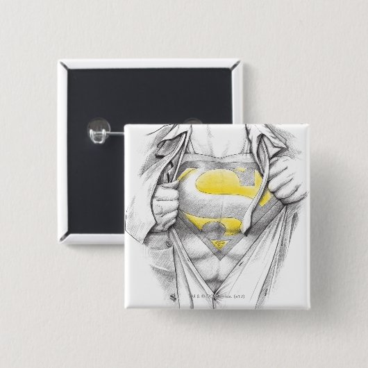 Superman-Logo auf dem Brustkorb Button (Vorne & Hinten)