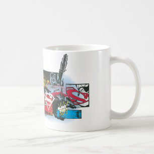 Superman Logo Collage Kaffeetasse