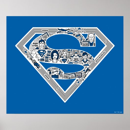 Superman Logo Doodle Art Poster (Vorne)