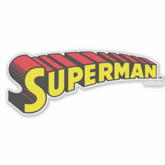 Superman | Logo "Gelbe rote Buchstaben" Aufkleber (Vorderseite)