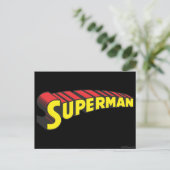 Superman | Logo "Gelbe rote Buchstaben" Postkarte (Stehend Vorderseite)