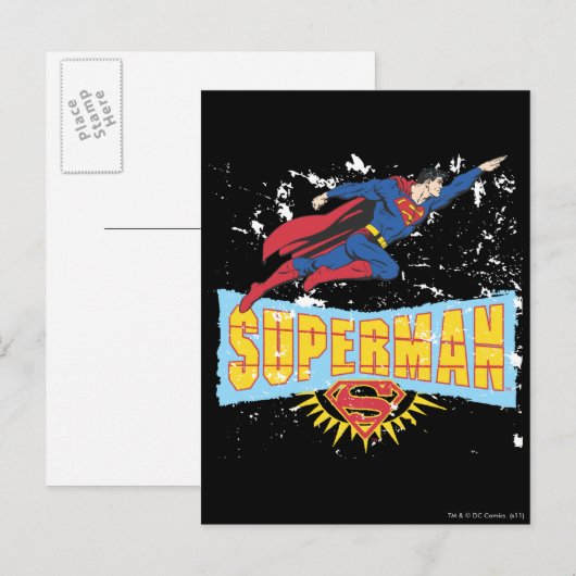 Superman-Logo und Flug Postkarte (Vorne/Hinten)