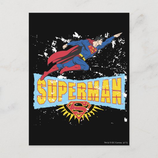 Superman-Logo und Flug Postkarte (Vorderseite)