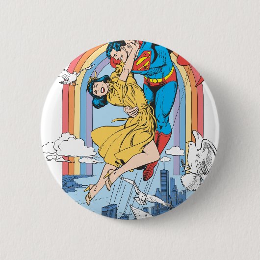 Superman & Lois in Gelb Button (Vorderseite)
