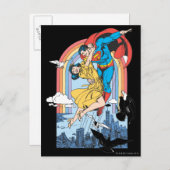 Superman & Lois in Gelb Postkarte (Vorne/Hinten)