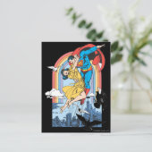 Superman & Lois in Gelb Postkarte (Stehend Vorderseite)