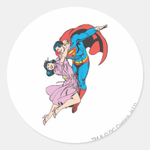 Superman & Lois in Rosa Runder Aufkleber