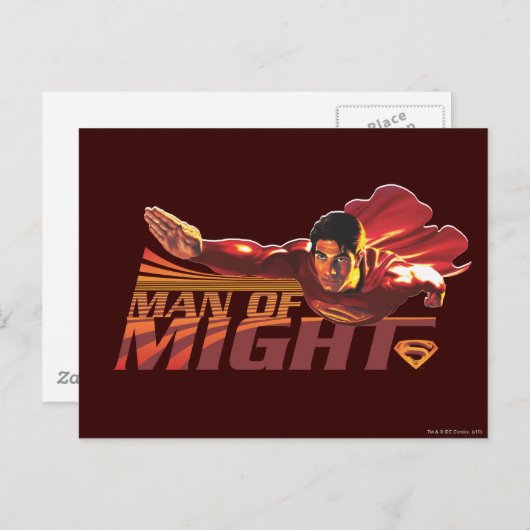 Superman Man of Might Postkarte (Vorne/Hinten)
