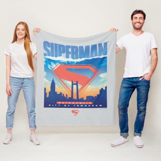 Superman Metropolis Skyline Fleecedecke (Beispiel)