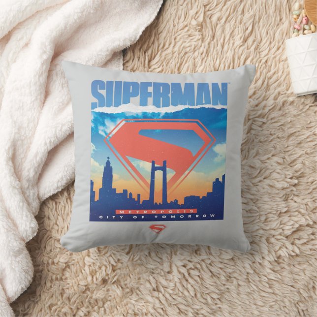 Superman Metropolis Skyline Kissen (Decke)