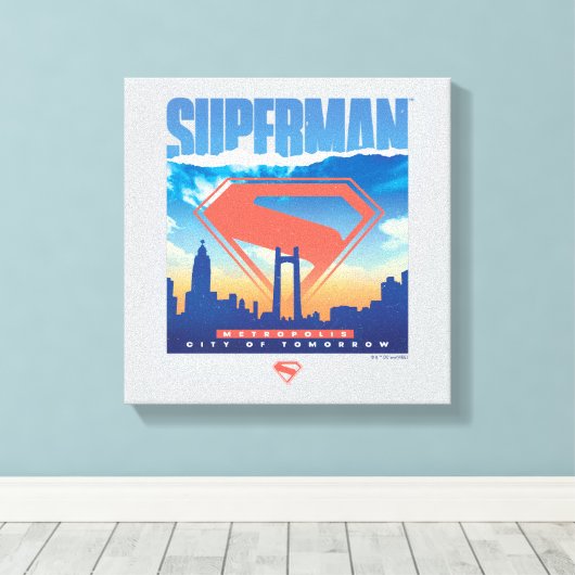 Superman Metropolis Skyline Leinwanddruck (Insitu (Holzboden))