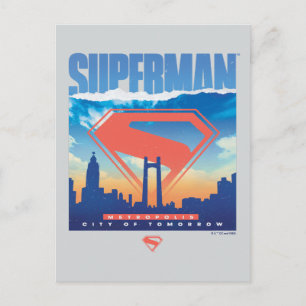 Superman Metropolis Skyline Postkarte