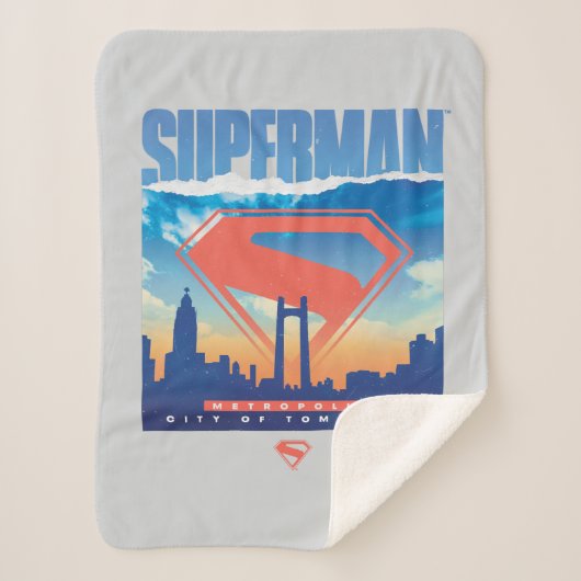 Superman Metropolis Skyline Sherpadecke (Vorderseite)