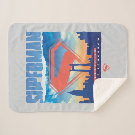 Superman Metropolis Skyline Sherpadecke (Vorderseite (Horizontal))