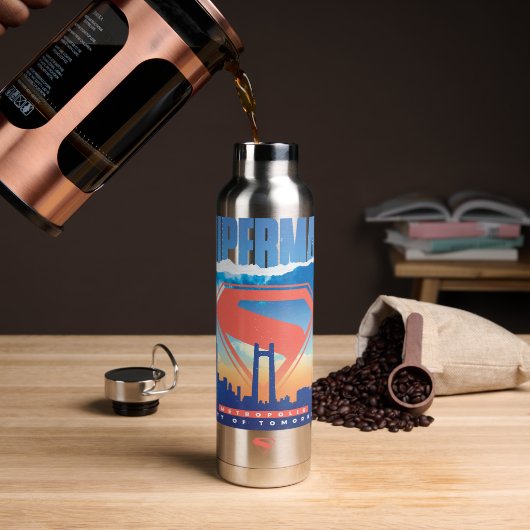 Superman Metropolis Skyline Trinkflasche (Kaffee)