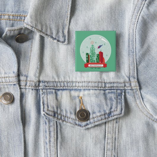 Superman Metropolis Snow Globe Grafik Button (Beispiel)