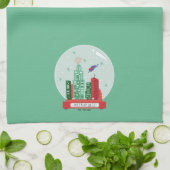 Superman Metropolis Snow Globe Grafik Geschirrtuch (Gefaltet)