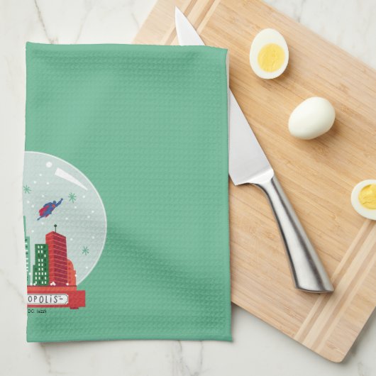 Superman Metropolis Snow Globe Grafik Geschirrtuch (Viertel Falte)