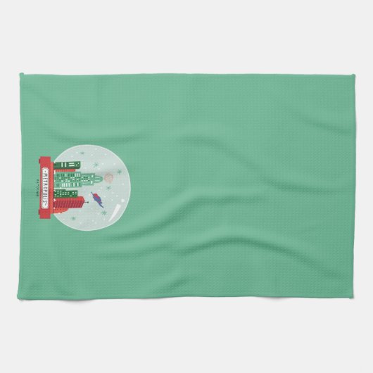 Superman Metropolis Snow Globe Grafik Geschirrtuch (Horizontal)