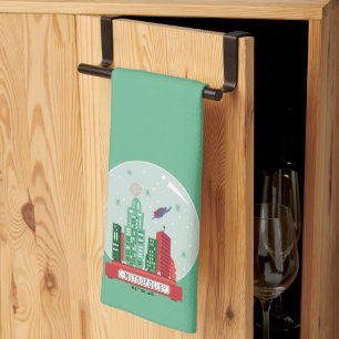 Superman Metropolis Snow Globe Grafik Geschirrtuch