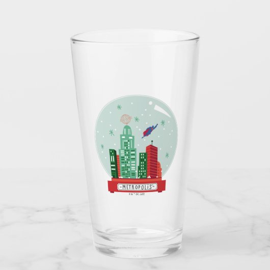 Superman Metropolis Snow Globe Grafik Glas (Vorderseite)