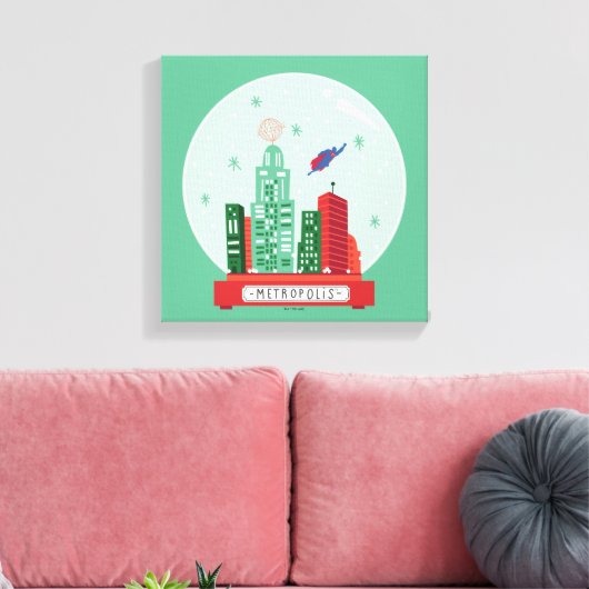 Superman Metropolis Snow Globe Grafik Leinwanddruck (Insitu (Wohnzimmer))