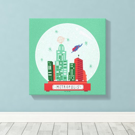 Superman Metropolis Snow Globe Grafik Leinwanddruck (Insitu (Holzboden))