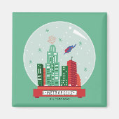 Superman Metropolis Snow Globe Grafik Magnet (Vorne)