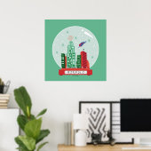 Superman Metropolis Snow Globe Grafik Poster (Heimbüro)