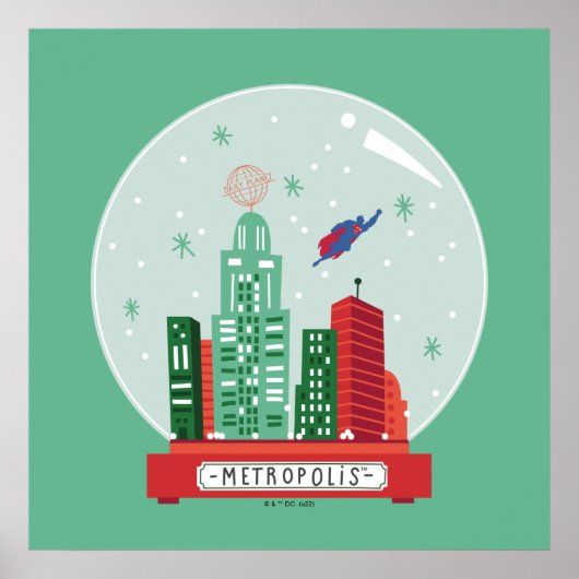 Superman Metropolis Snow Globe Grafik Poster (Vorne)