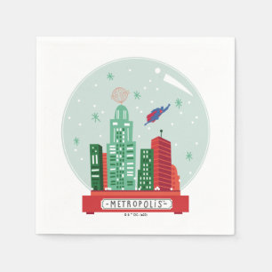 Superman Metropolis Snow Globe Grafik Serviette