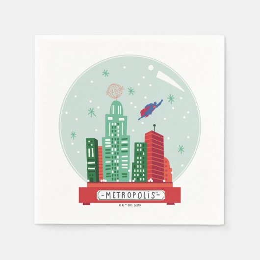 Superman Metropolis Snow Globe Grafik Serviette (Vorderseite)