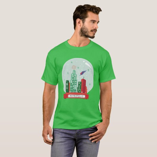 Superman Metropolis Snow Globe Grafik T-Shirt (Vorne ganz)