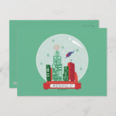 Superman Metropolis Snow Globe Graphic Feiertagspostkarte (Vorne/Hinten)