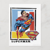 Superman mit farbenprächtigem Hintergrund Postkarte (Vorderseite)