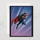 Superman mit Lichtstreifen Postkarte (Vorne/Hinten)