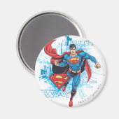 Superman mit Logo Magnet (Vorderseite/Rückseite)