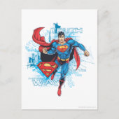 Superman mit Logo Postkarte (Vorderseite)