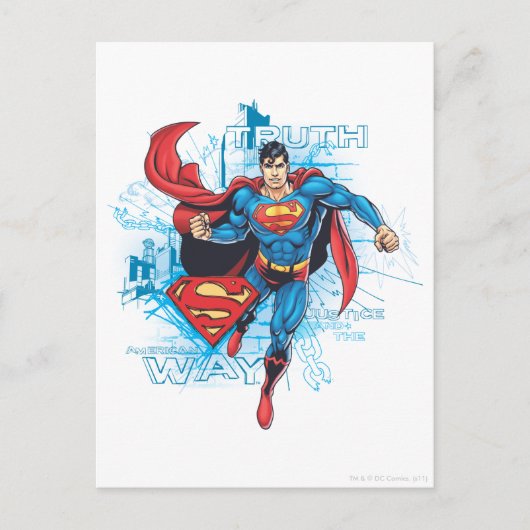 Superman mit Logo Postkarte (Vorderseite)